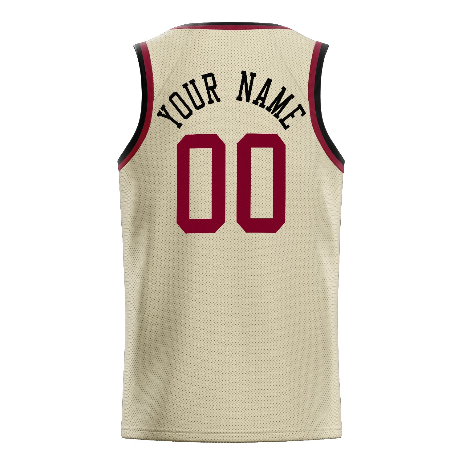 Personalized Cream & Red Solid Color Basketball Jersey