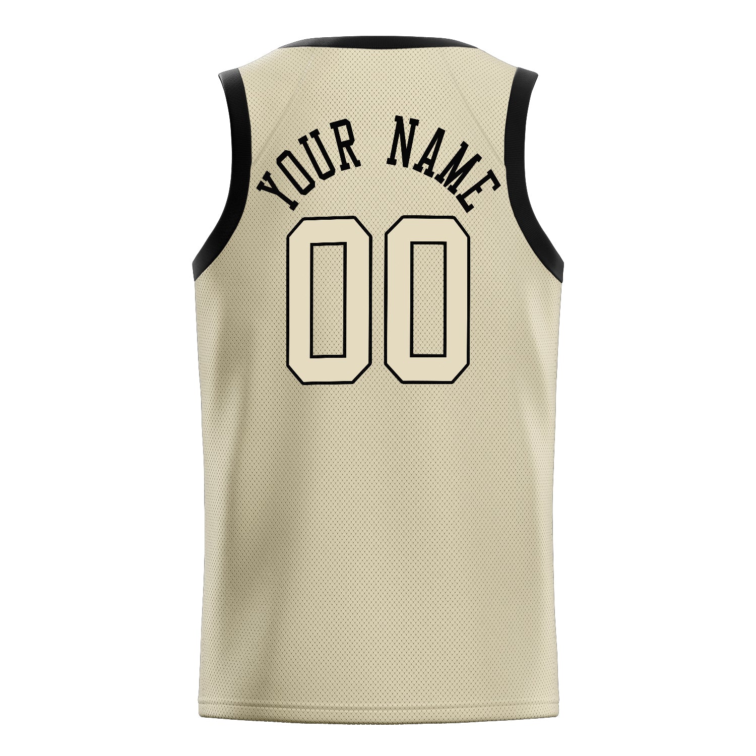 Personalized Cream & Black Solid Color Basketball Jersey
