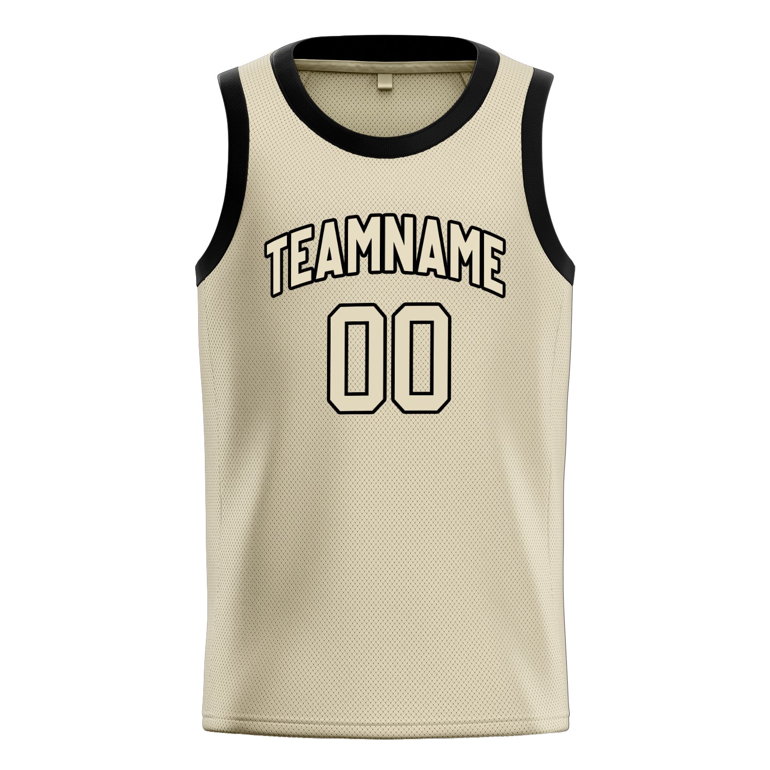 Personalized Cream & Black Solid Color Basketball Jersey