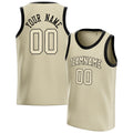 Personalized Cream & Black Solid Color Basketball Jersey