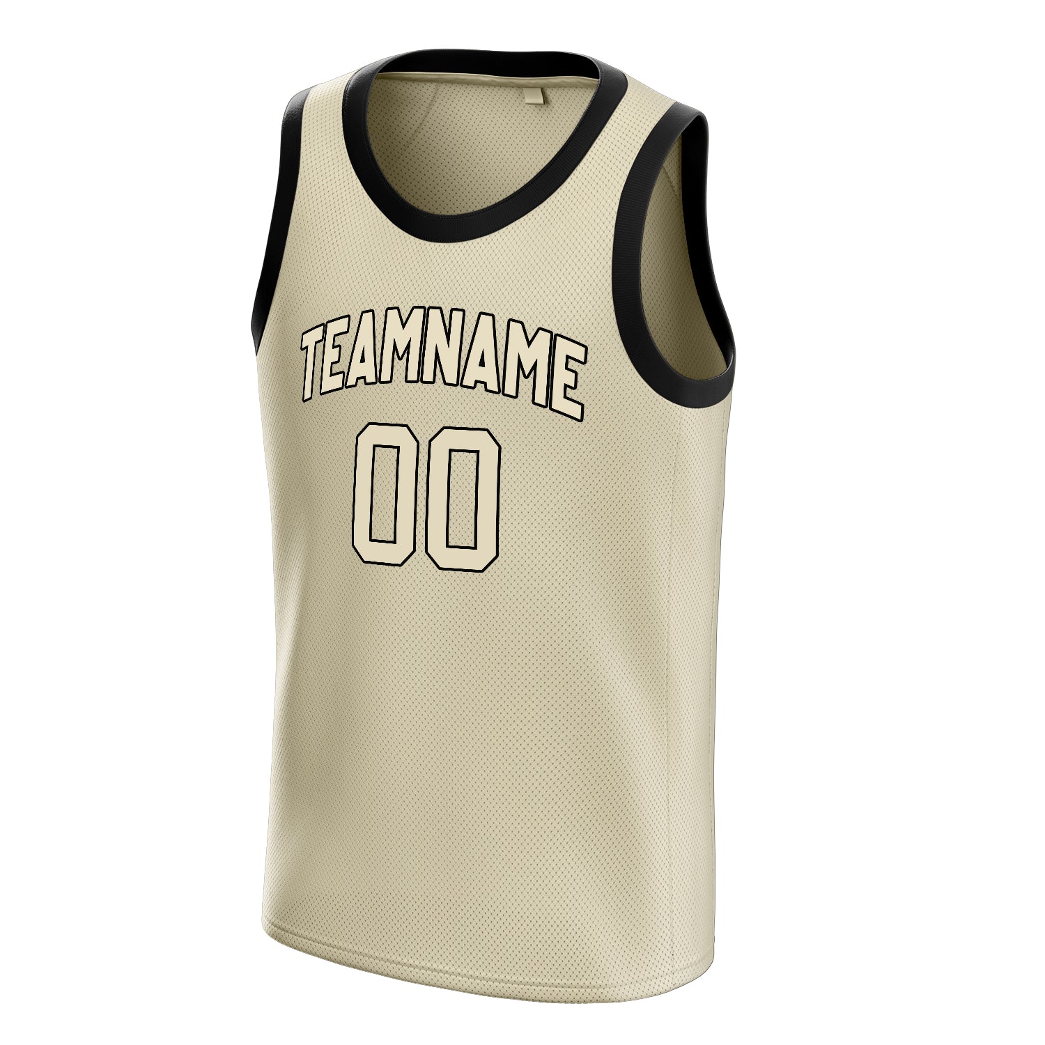 Personalized Cream & Black Solid Color Basketball Jersey