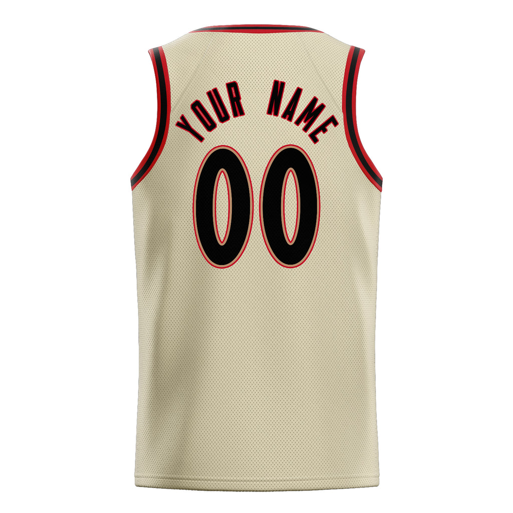 Personalized Cream & Black Solid Color Basketball Jersey