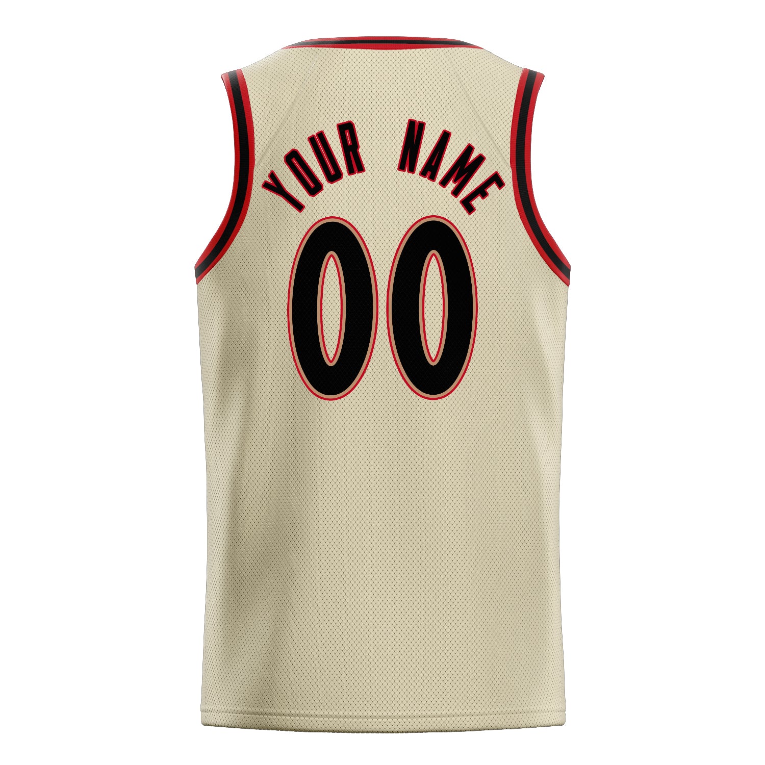 Personalized Cream & Black Solid Color Basketball Jersey