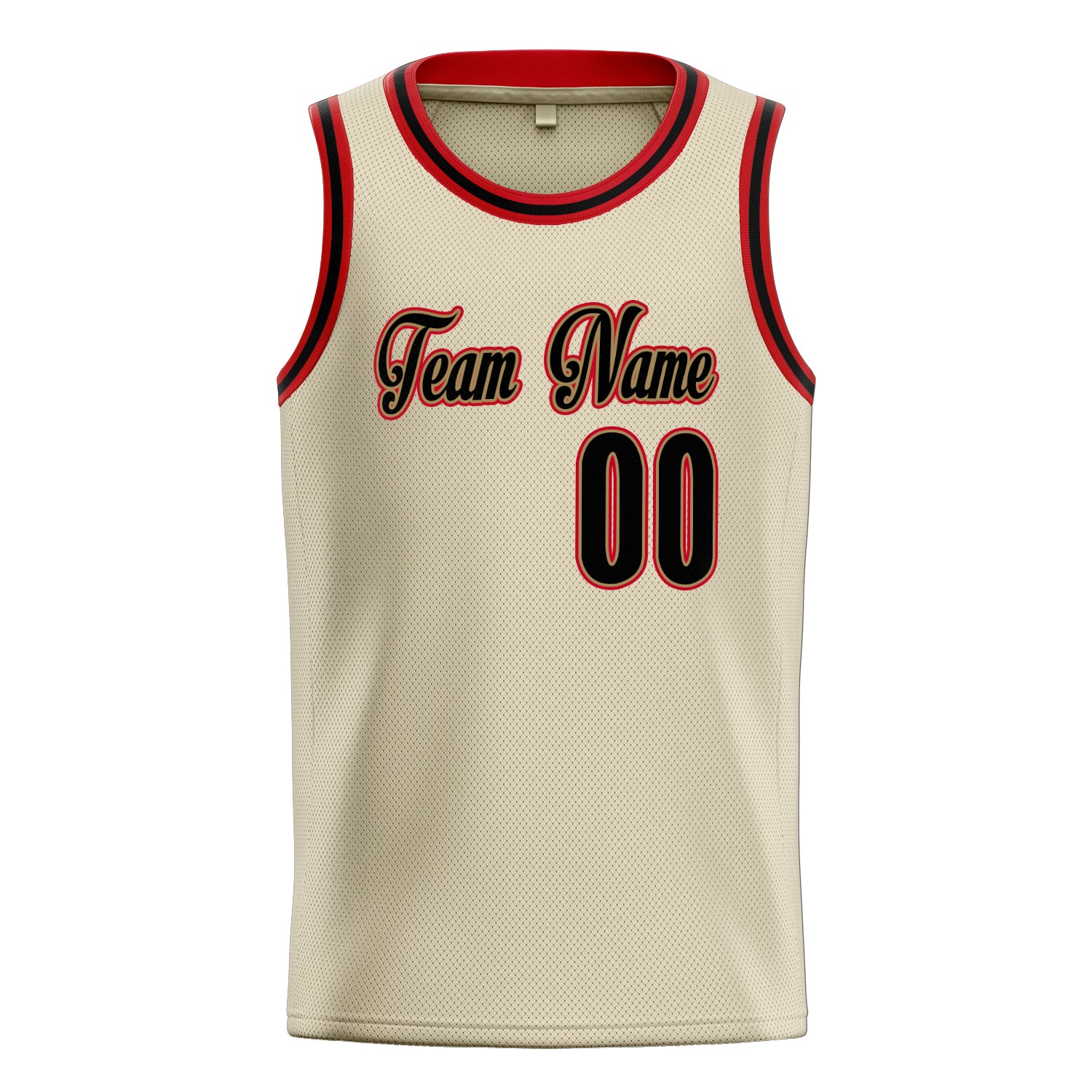 Personalized Cream & Black Solid Color Basketball Jersey