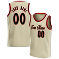 Personalized Cream & Black Solid Color Basketball Jersey