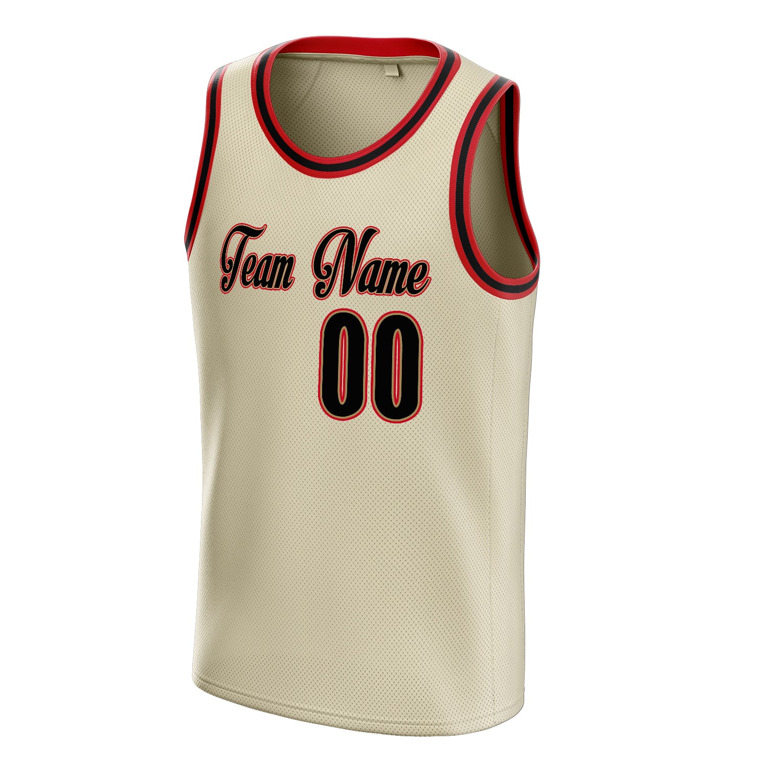 Personalized Cream & Black Solid Color Basketball Jersey