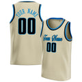 Personalized Cream & Blue Solid Color Basketball Jersey
