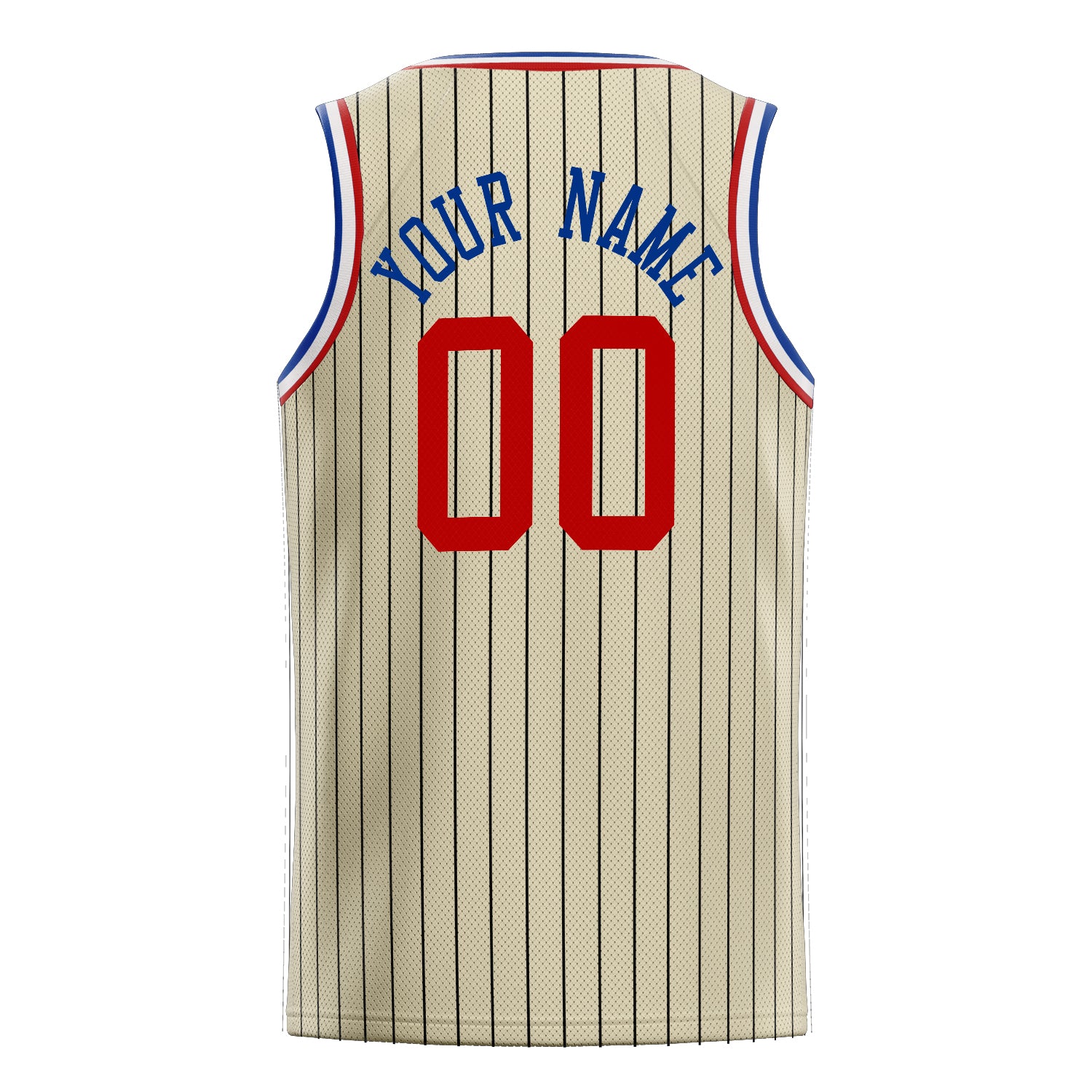 Personalized Cream & Orange Black Pinstripe Basketball Jersey