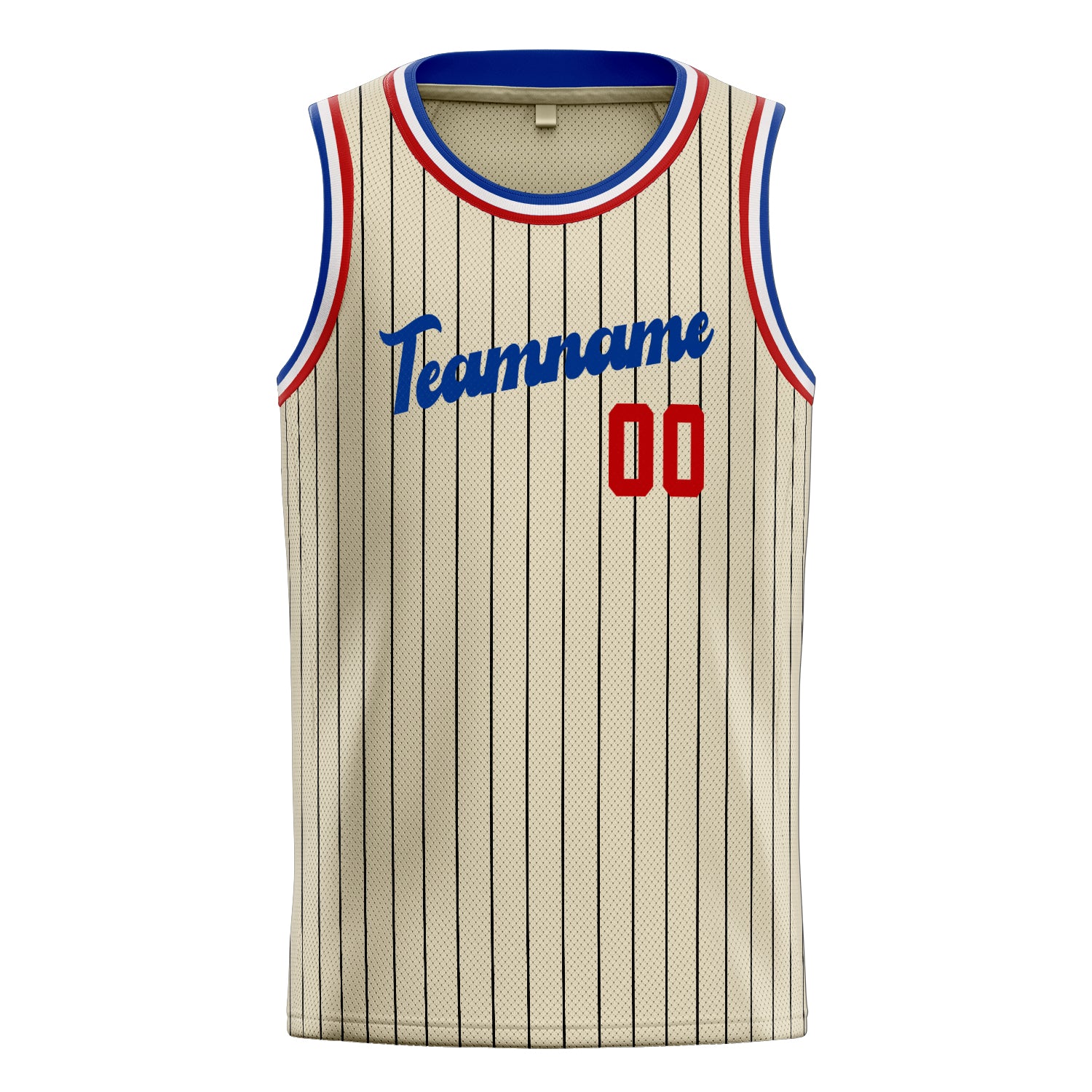 Personalized Cream & Orange Black Pinstripe Basketball Jersey