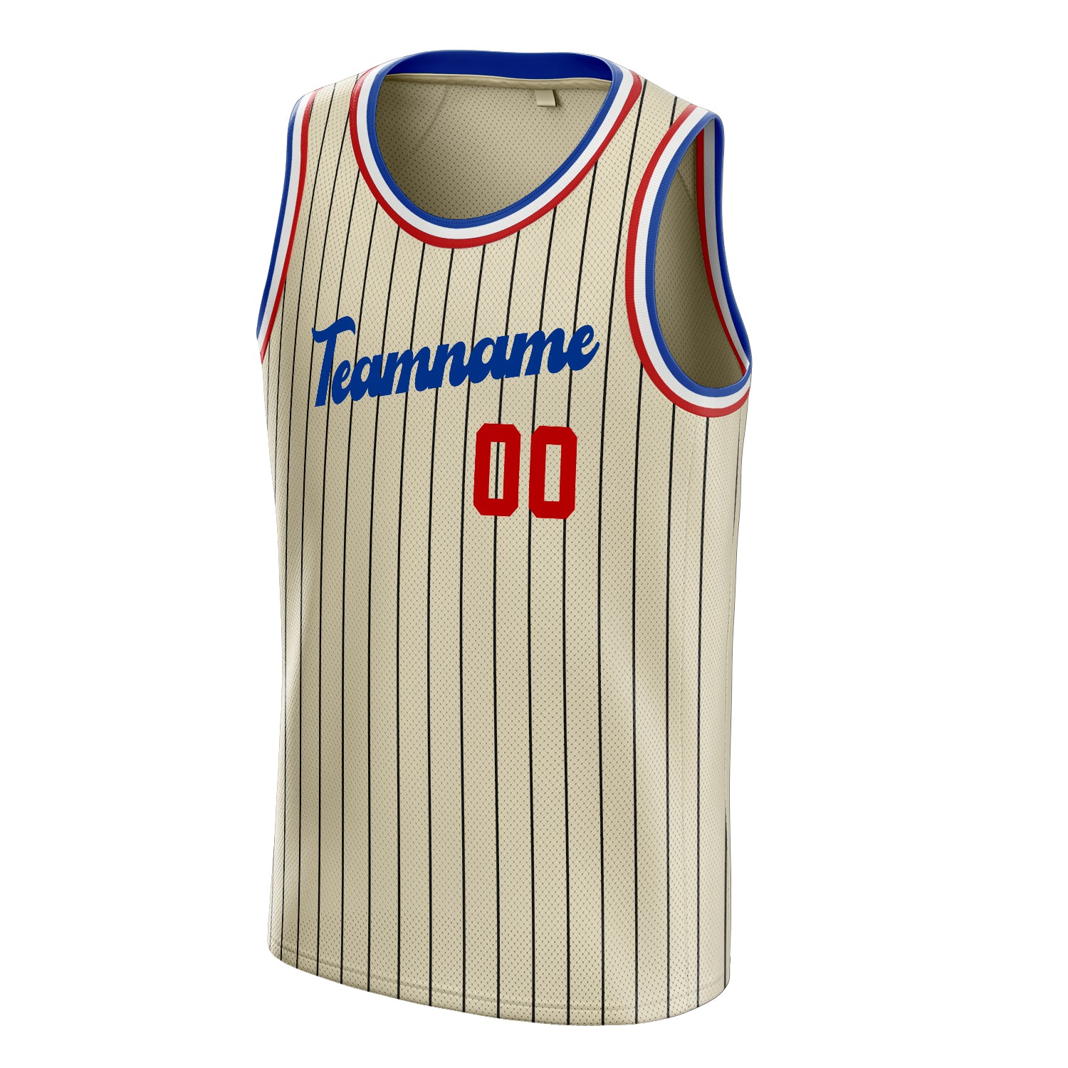 Personalized Cream & Orange Black Pinstripe Basketball Jersey