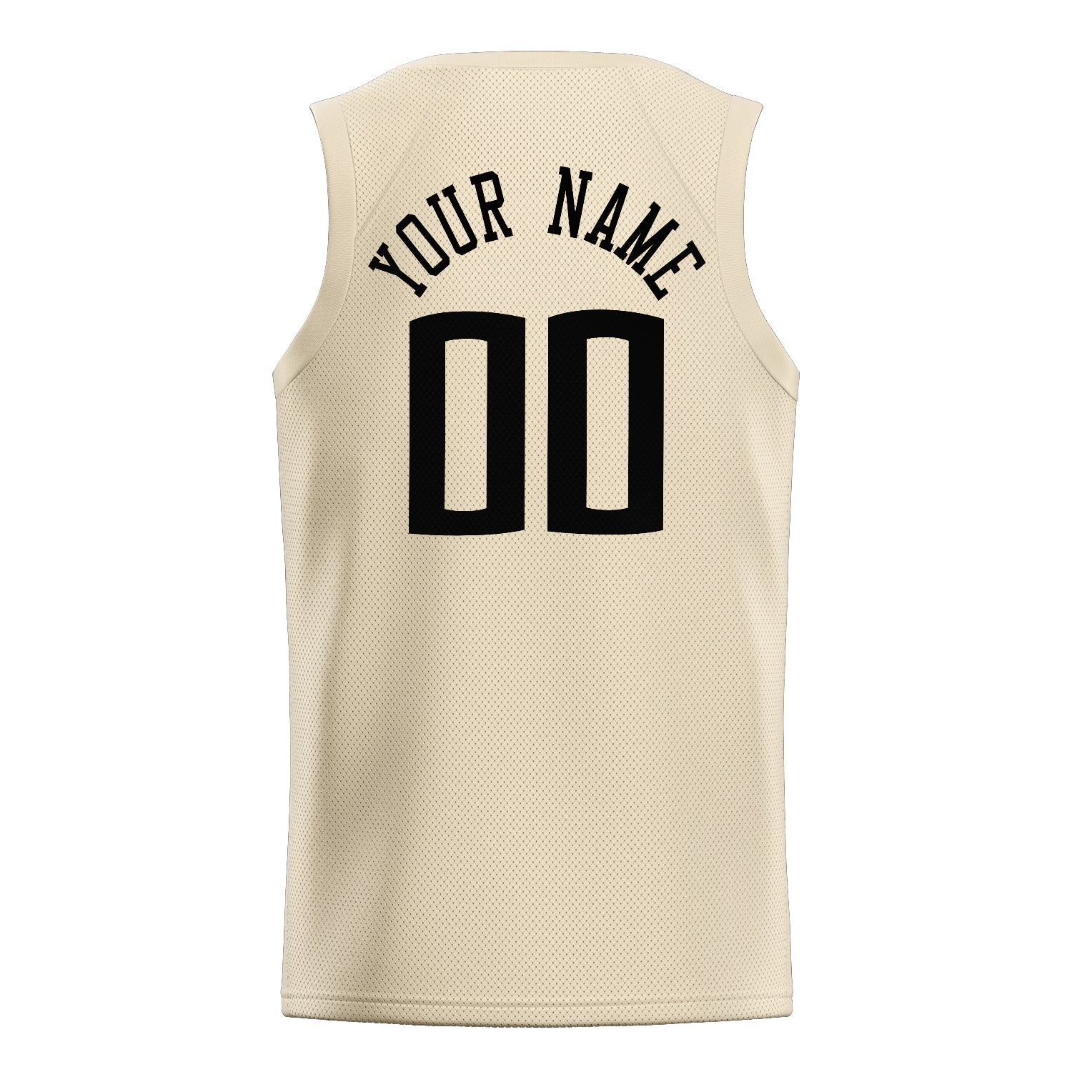 Personalized Cream & Black Solid Color Basketball Jersey