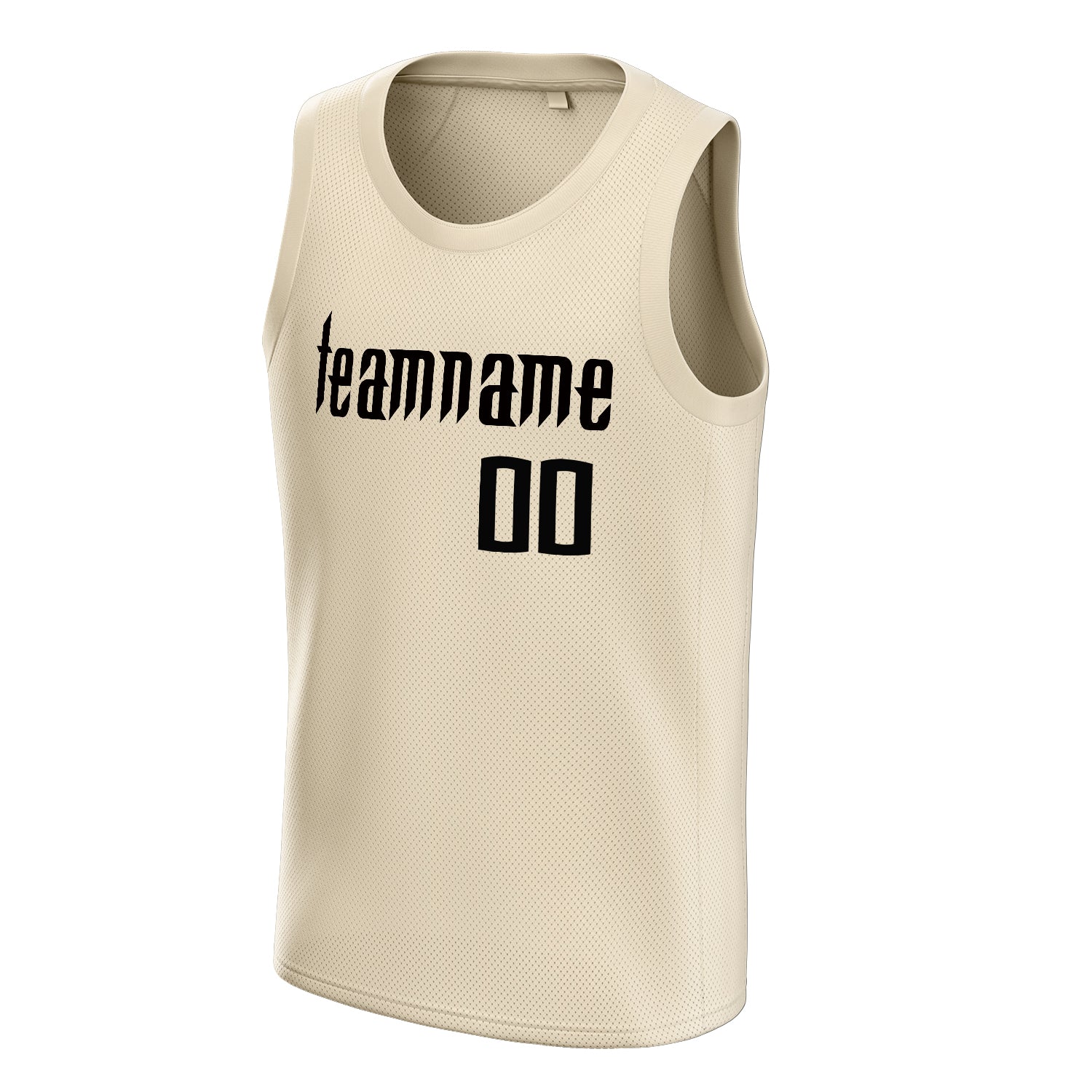 Personalized Cream & Black Solid Color Basketball Jersey