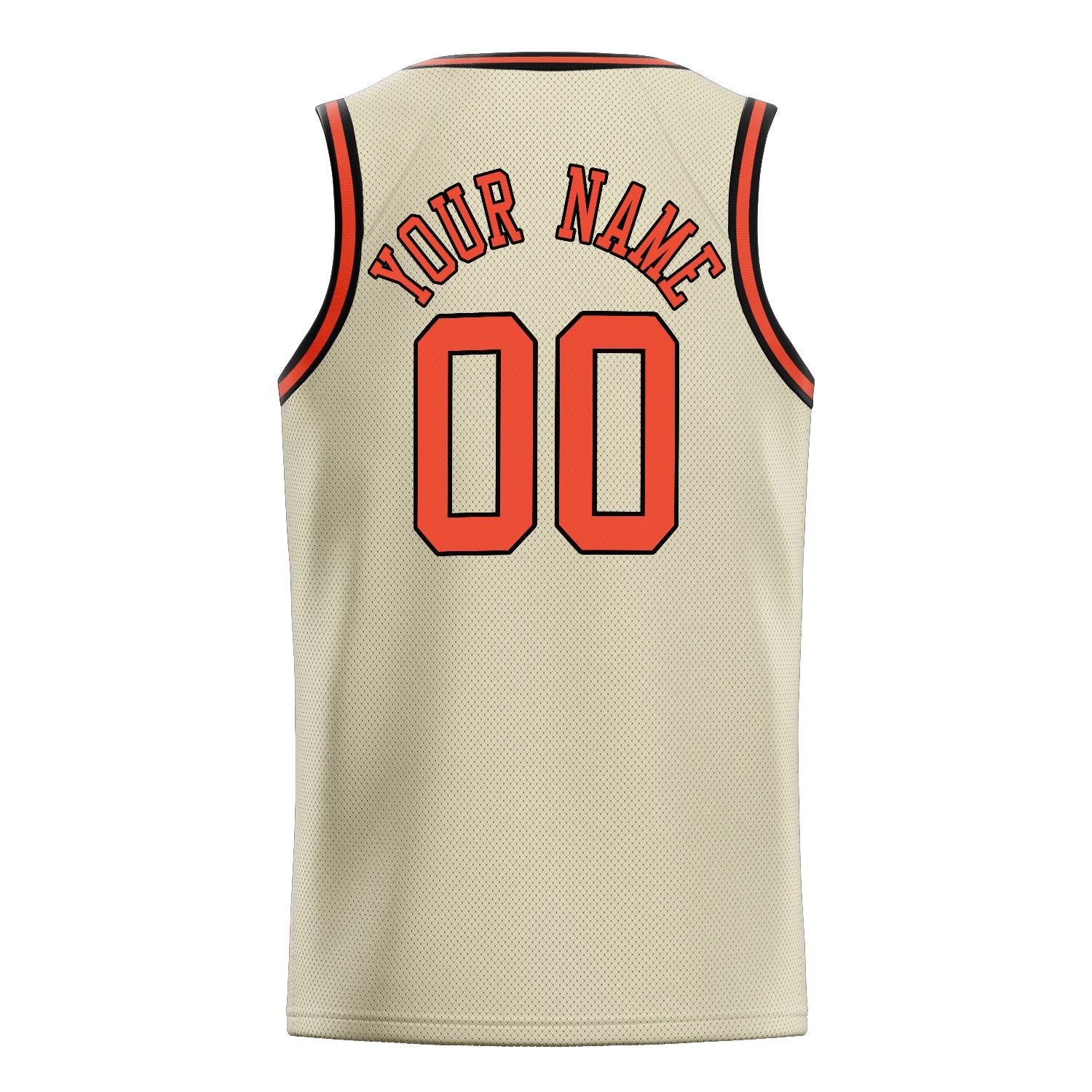 Personalized Cream & Orange Solid Color Basketball Jersey
