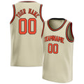 Personalized Cream & Orange Solid Color Basketball Jersey