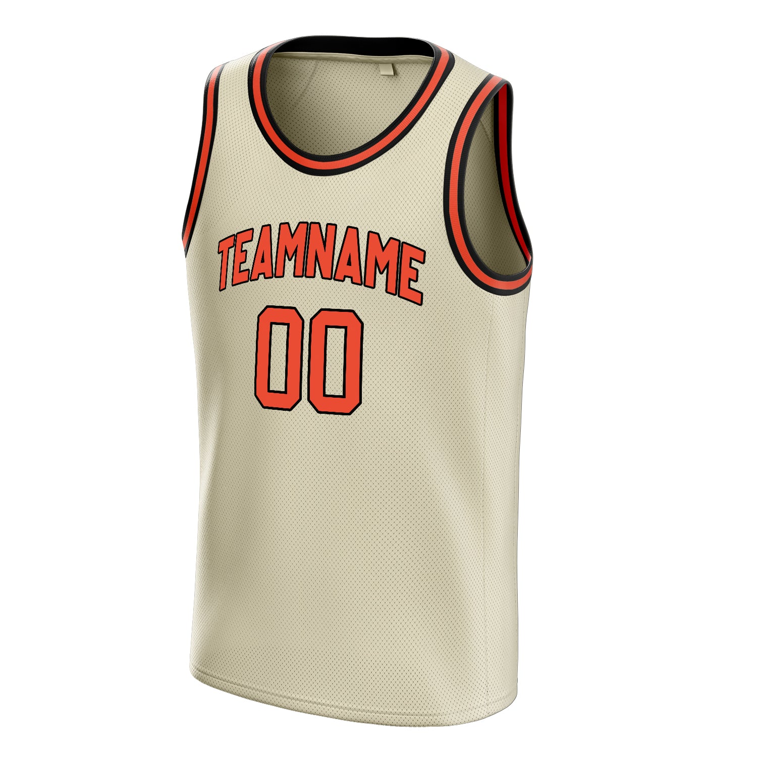 Personalized Cream & Orange Solid Color Basketball Jersey