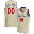 Personalized Cream & Red Solid Color Basketball Jersey