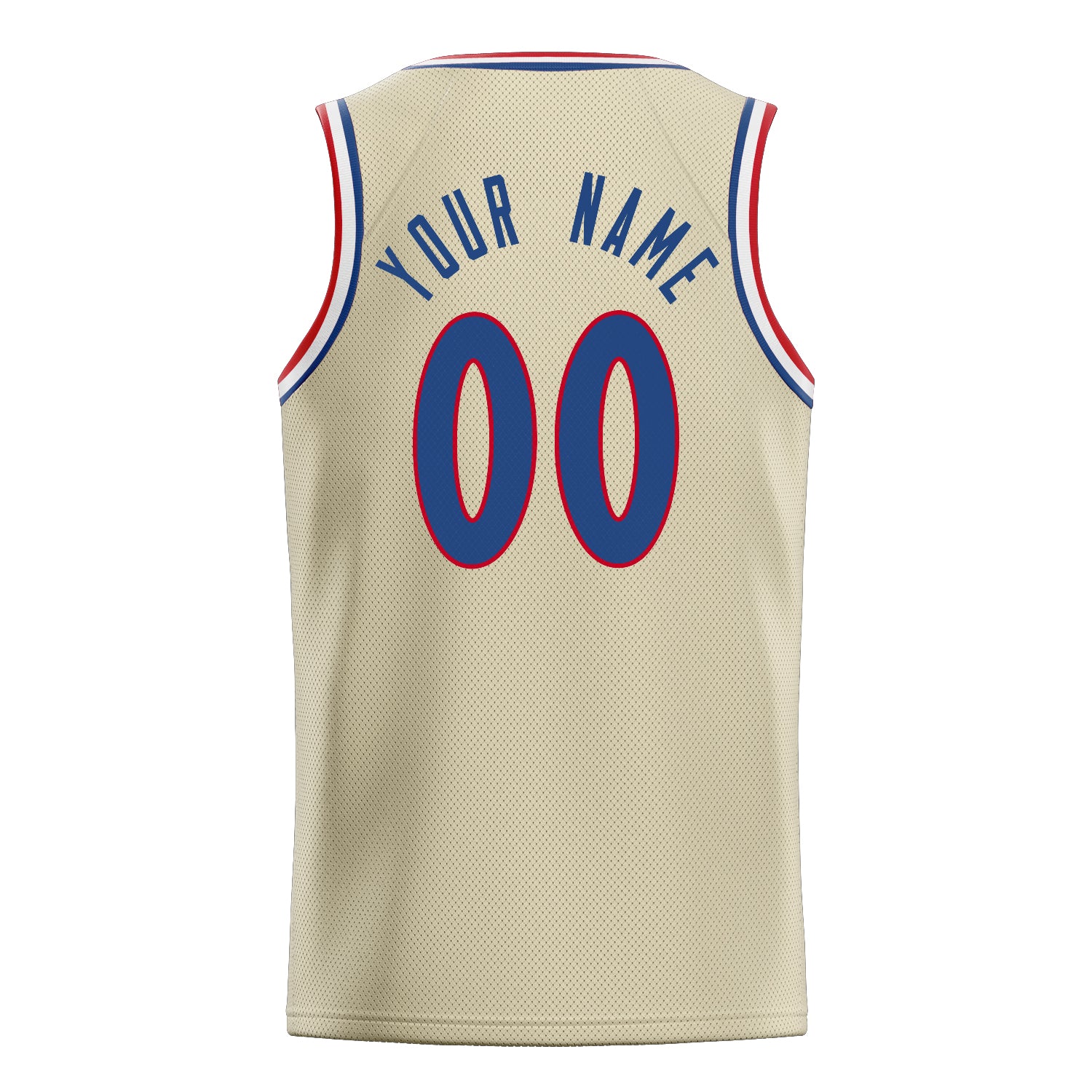 Personalized Cream & Royal Solid Color Basketball Jersey
