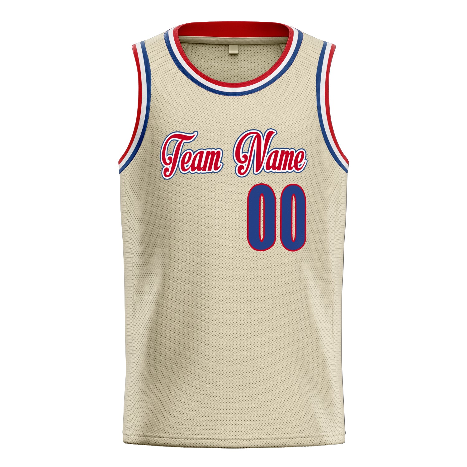 Personalized Cream & Royal Solid Color Basketball Jersey