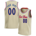 Personalized Cream & Royal Solid Color Basketball Jersey