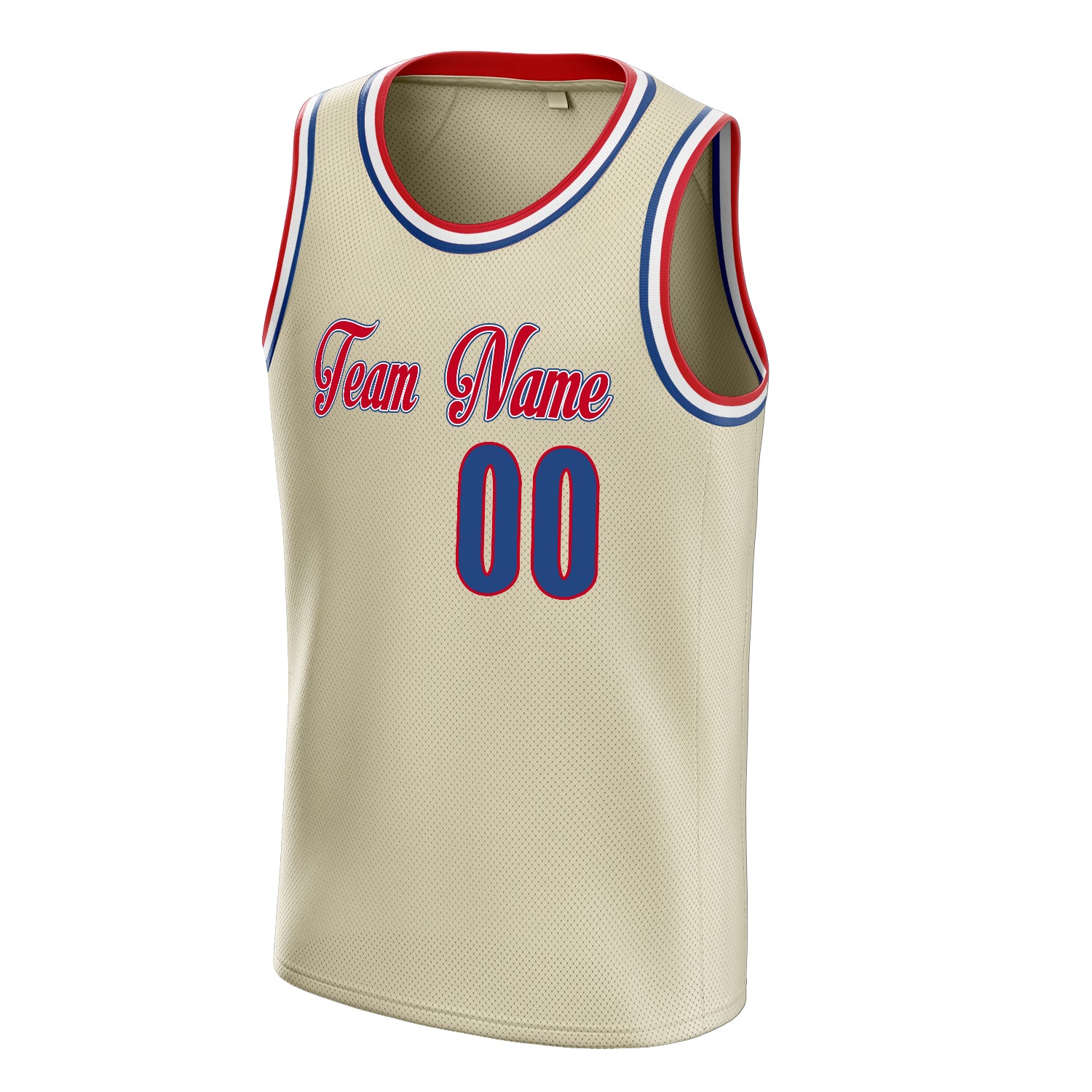 Personalized Cream & Royal Solid Color Basketball Jersey