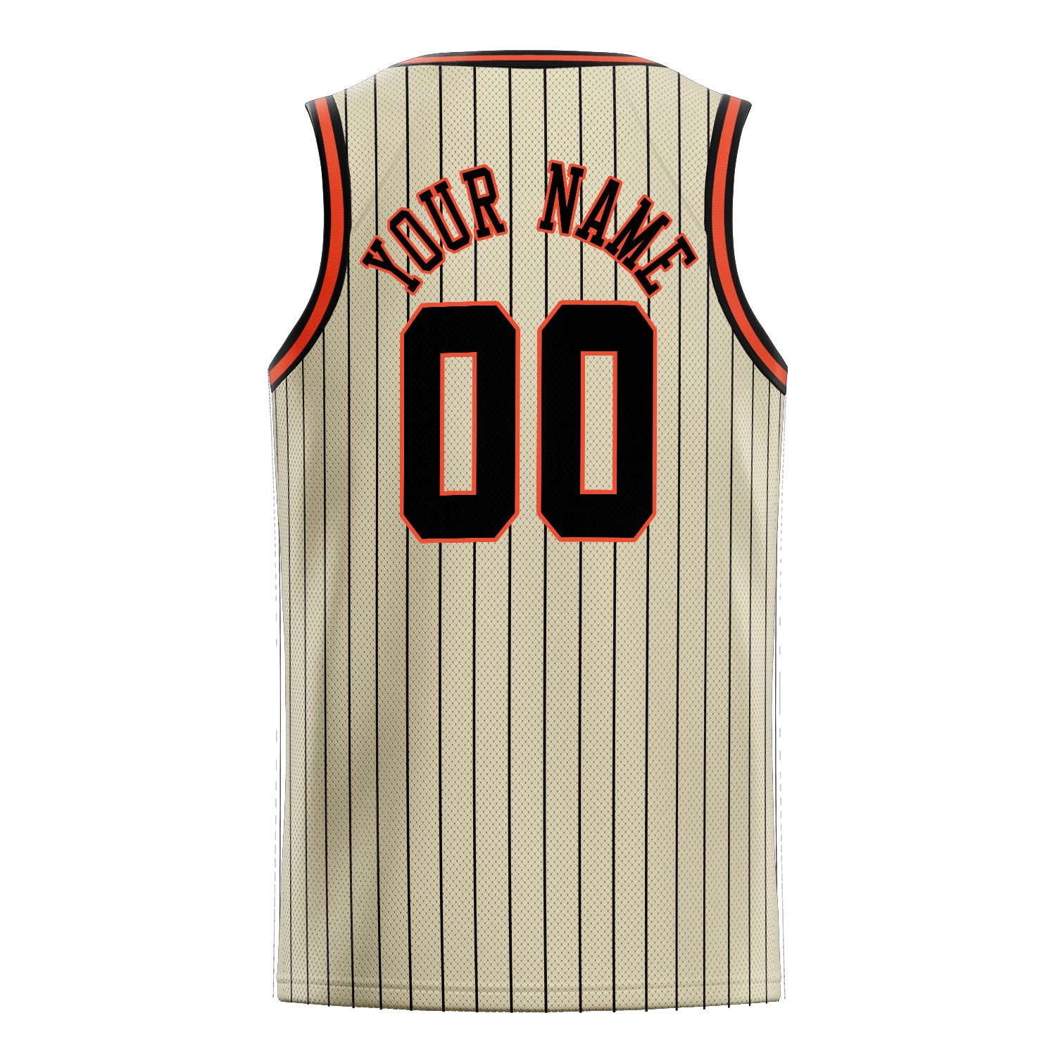 Personalized Cream & Black Pinstripe Basketball Jersey