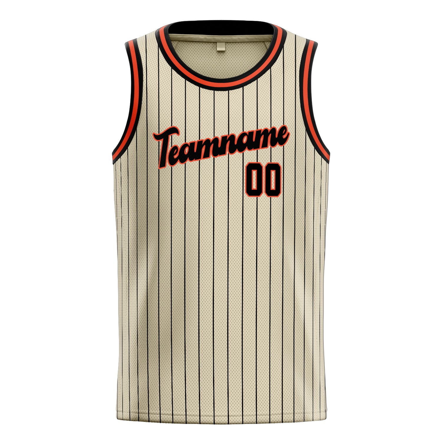 Personalized Cream & Black Pinstripe Basketball Jersey