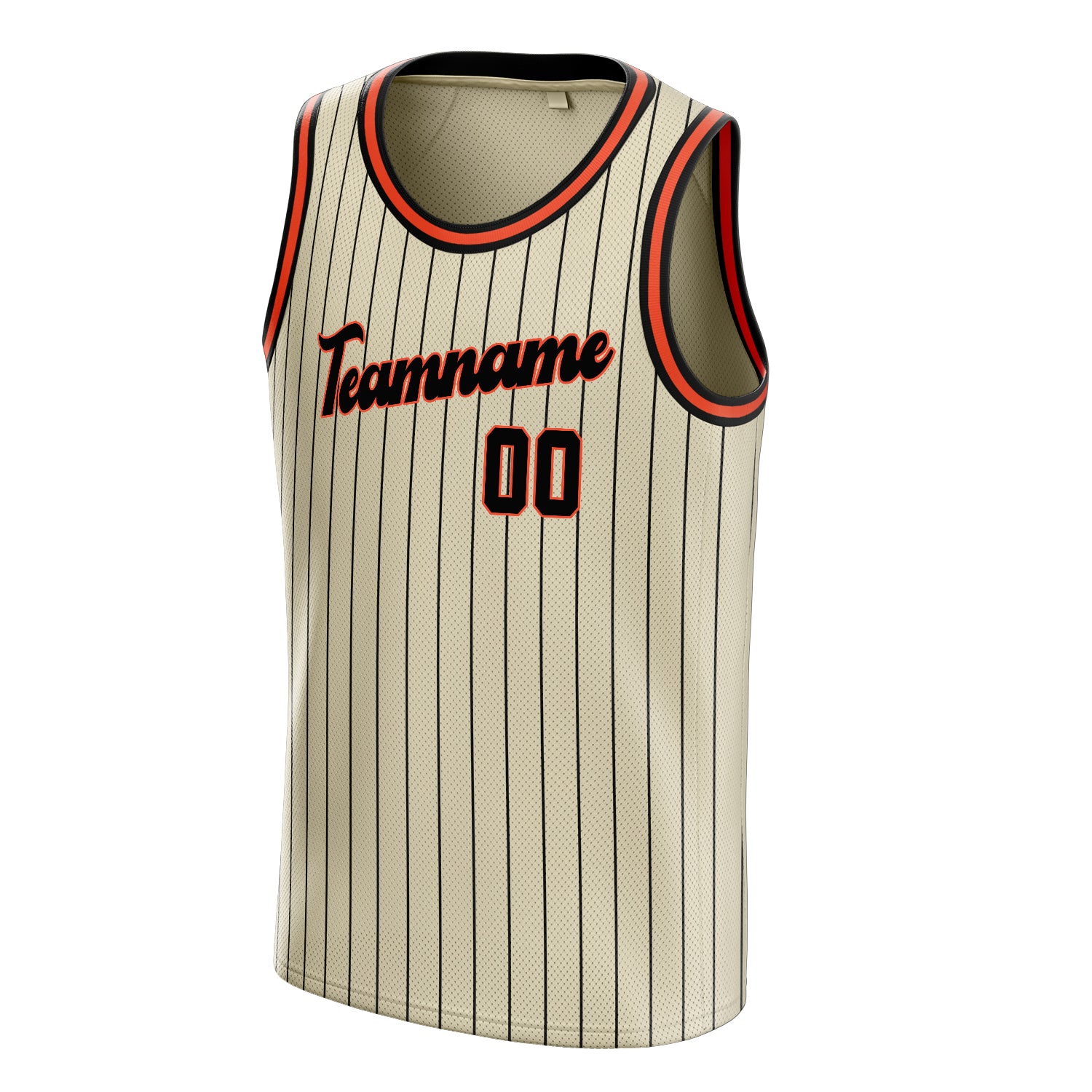 Personalized Cream & Black Pinstripe Basketball Jersey