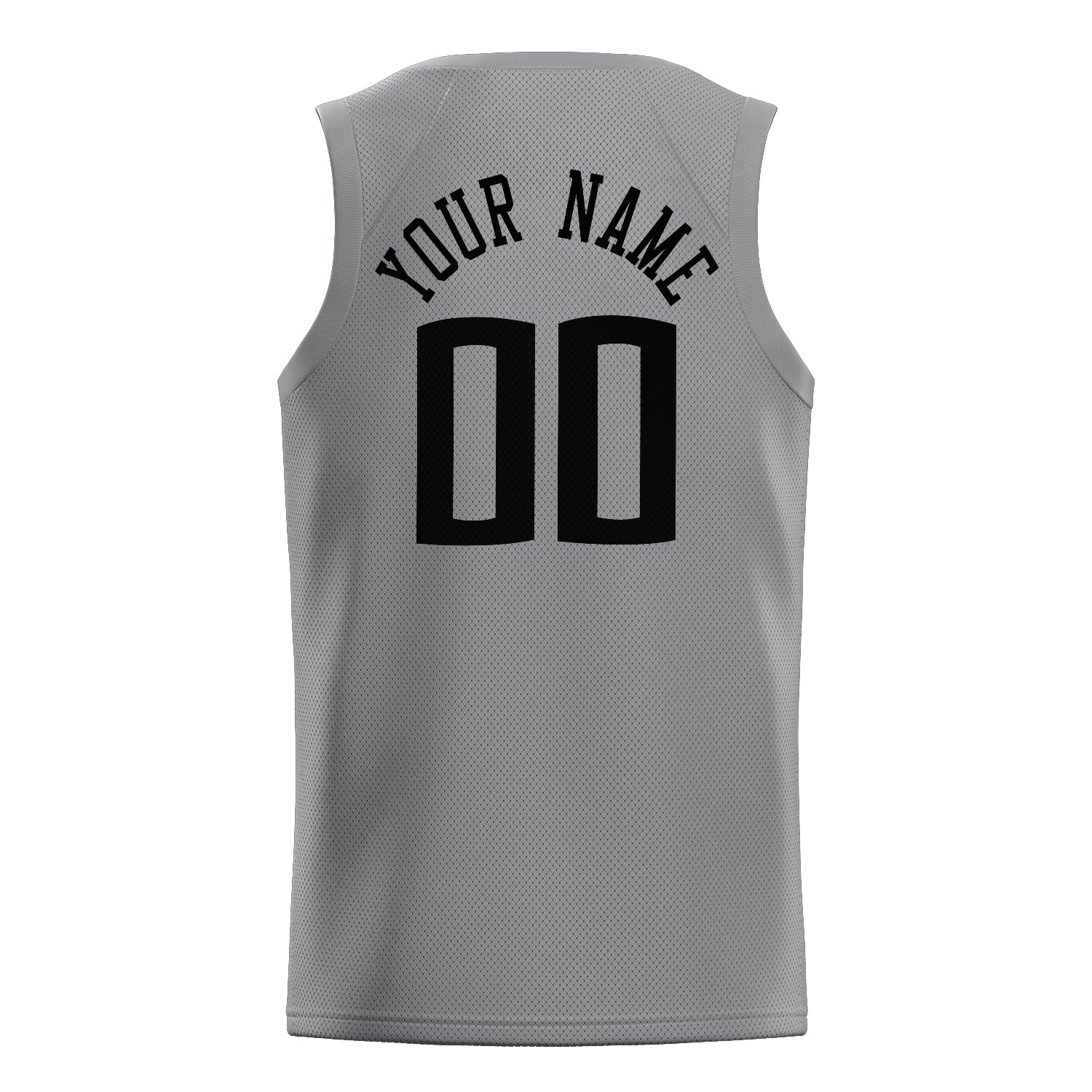 Personalized Gray & Black Solid Color Basketball Jersey