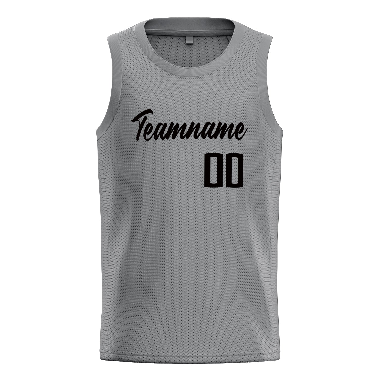 Personalized Gray & Black Solid Color Basketball Jersey