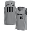Personalized Gray & Black Solid Color Basketball Jersey