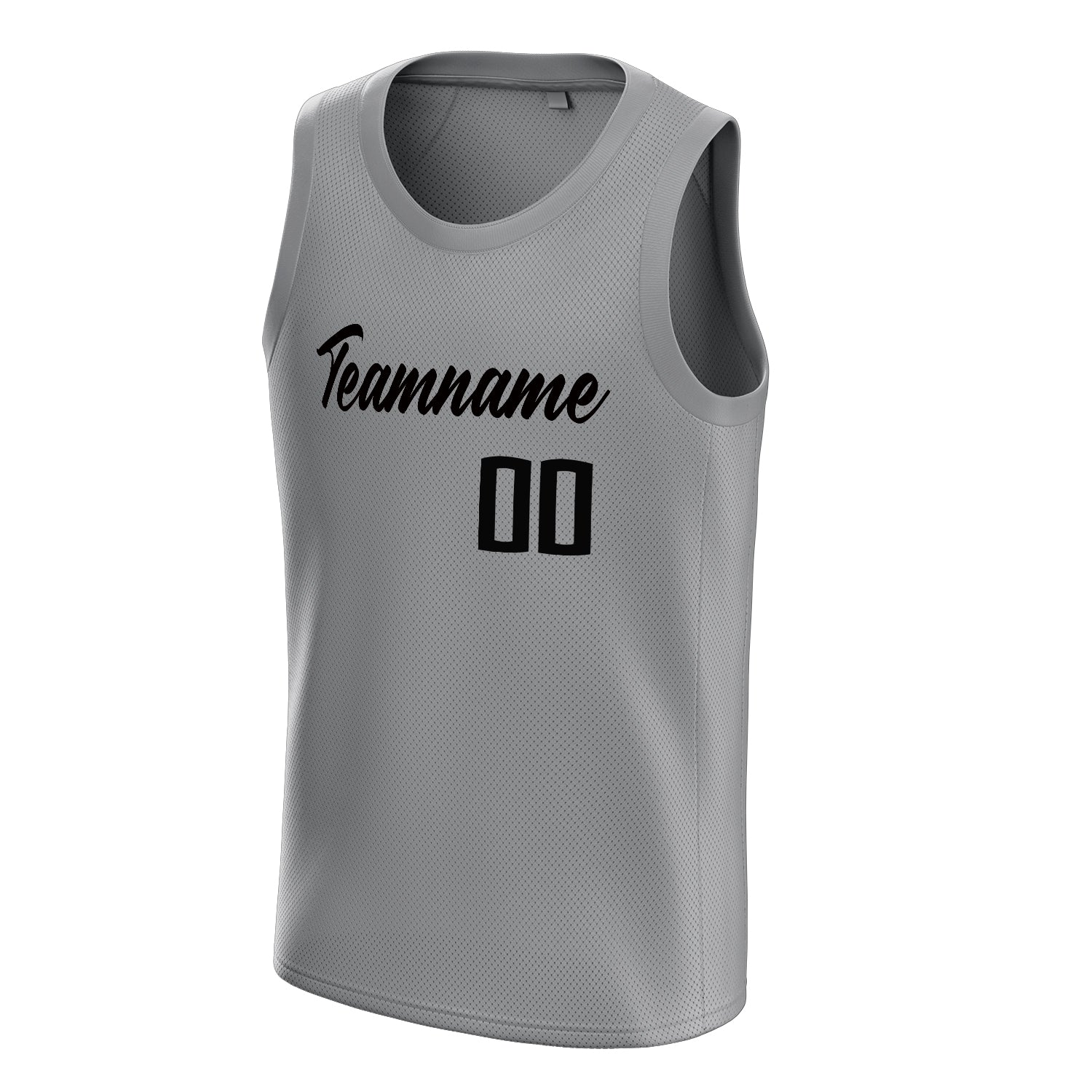 Personalized Gray & Black Solid Color Basketball Jersey