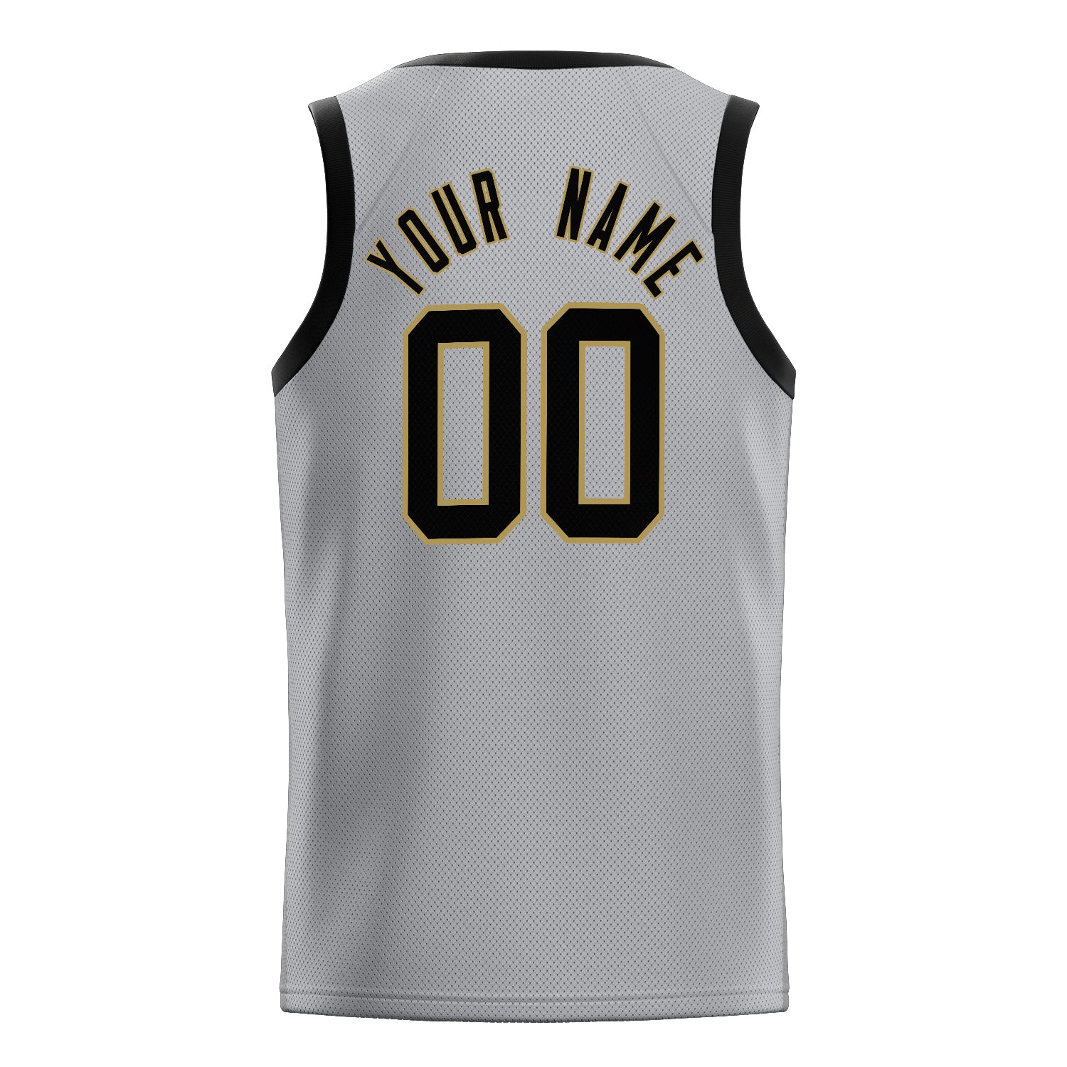 Personalized Gray & Black Solid Color Basketball Jersey