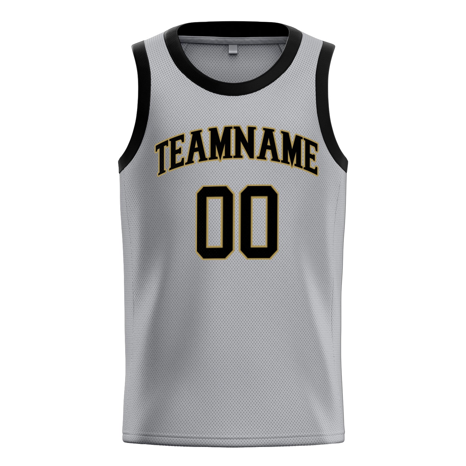 Personalized Gray & Black Solid Color Basketball Jersey