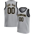Personalized Gray & Black Solid Color Basketball Jersey
