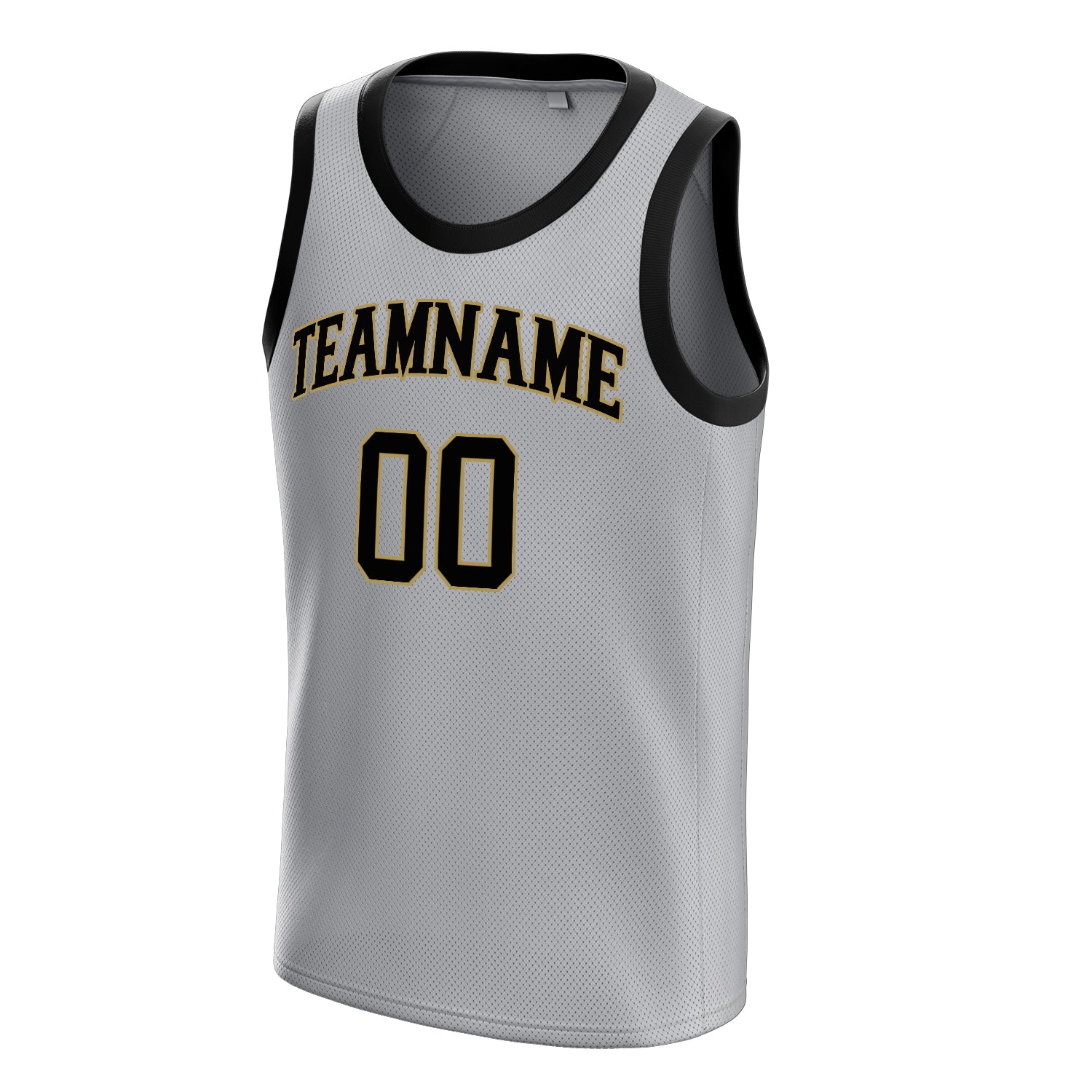 Personalized Gray & Black Solid Color Basketball Jersey
