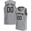 Personalized Gray & Black Pinstripe Basketball Jersey