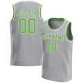 Personalized Gray & Neon Green Solid Color Basketball Jersey