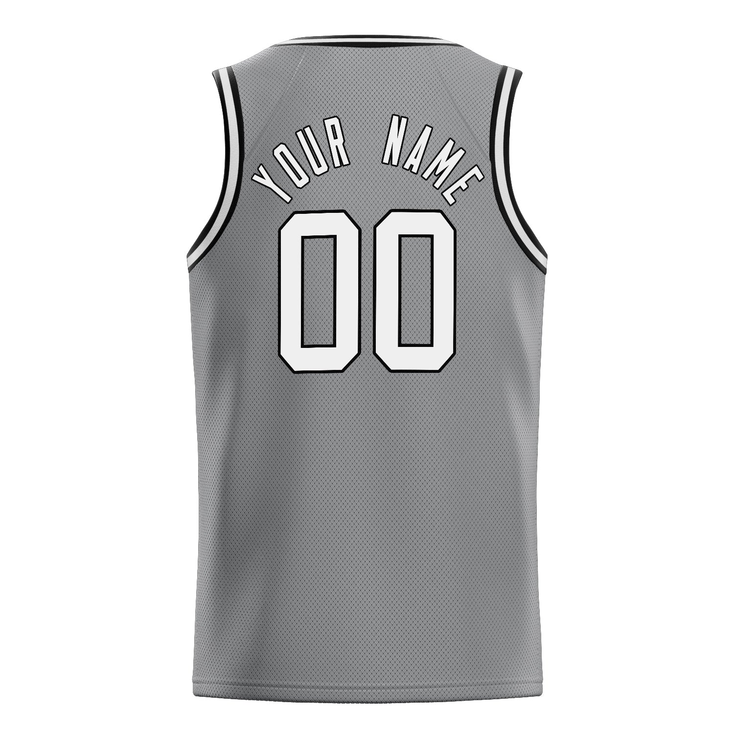 Personalized Gray & White Solid Color Basketball Jersey