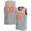 Personalized Gray & Orange Solid Color Basketball Jersey