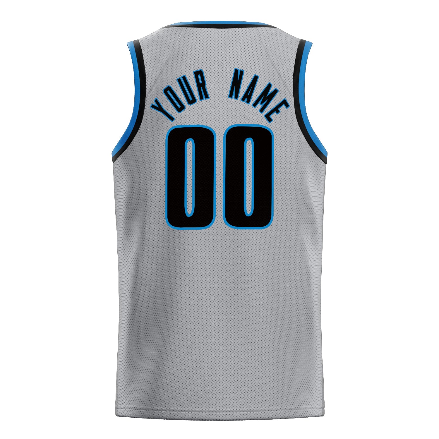 Personalized Gray & Navy Solid Color Basketball Jersey