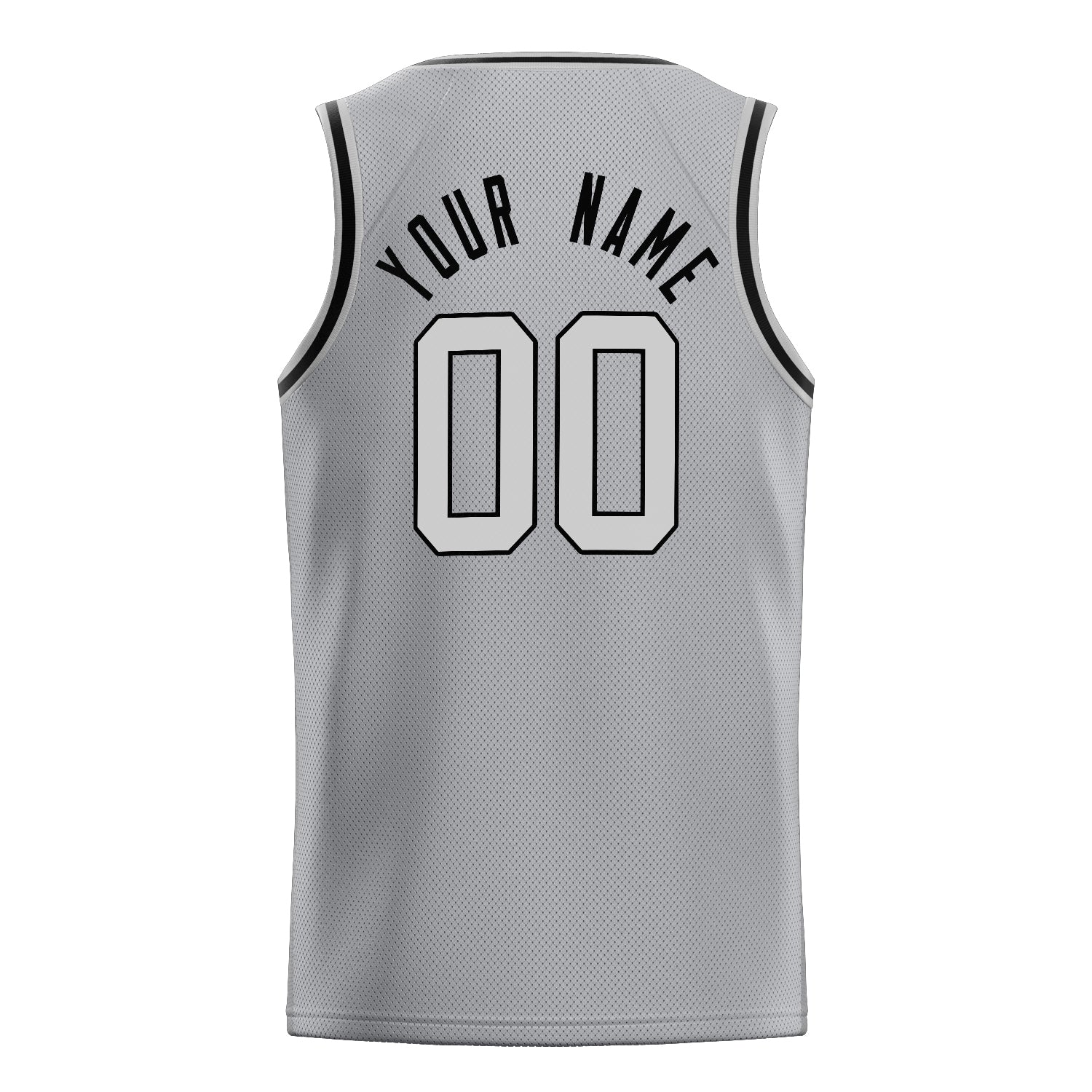 Personalized Gray & Black Solid Color Basketball Jersey