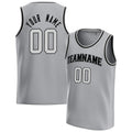 Personalized Gray & Black Solid Color Basketball Jersey