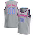 Personalized Gray & Purple Solid Color Basketball Jersey