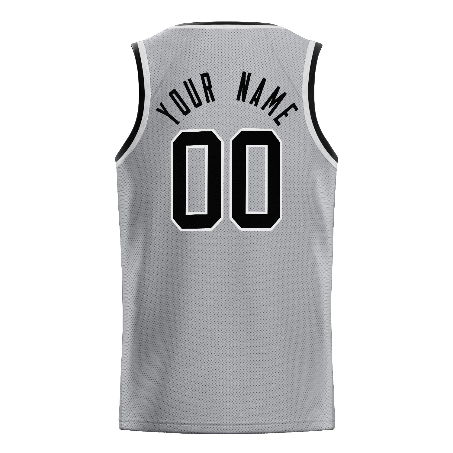 Personalized Gray & Black Solid Color Basketball Jersey