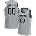 Personalized Gray & Black Solid Color Basketball Jersey