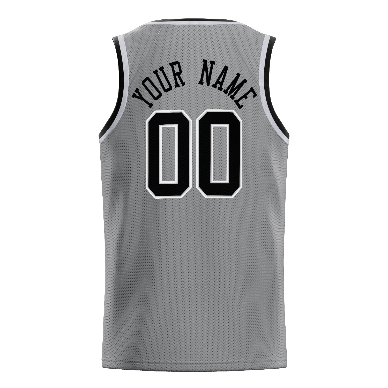 Personalized Gray & Black Solid Color Basketball Jersey