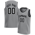 Personalized Gray & Black Solid Color Basketball Jersey