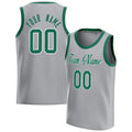 Personalized Gray & Kelly Green Solid Color Basketball Jersey