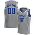 Personalized Gray & Royal Solid Color Basketball Jersey
