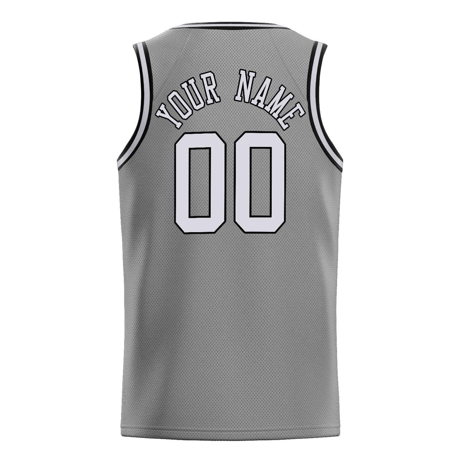 Personalized Gray & White Solid Color Basketball Jersey